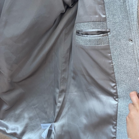 J Crew Statiun Cloth Gray Hooded Women's Coat Italian Wool - Picture 9 of 12